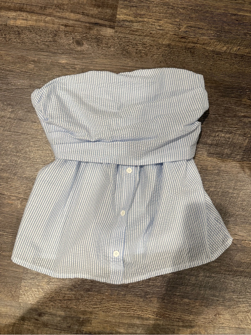 Poeselle Striped Strapless Top